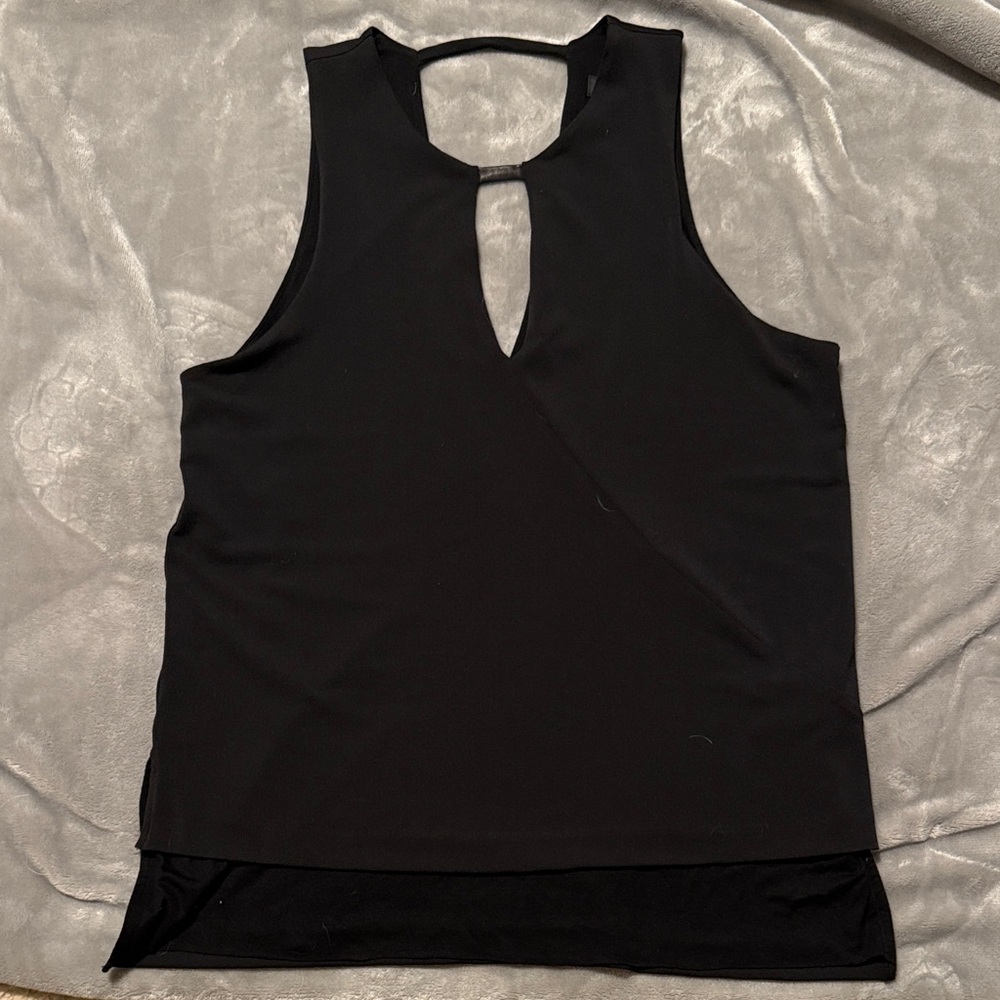 Rag & Bone Black Keyhole Tank Top